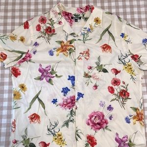 Express Men’s Floral Short Sleeve Button Down